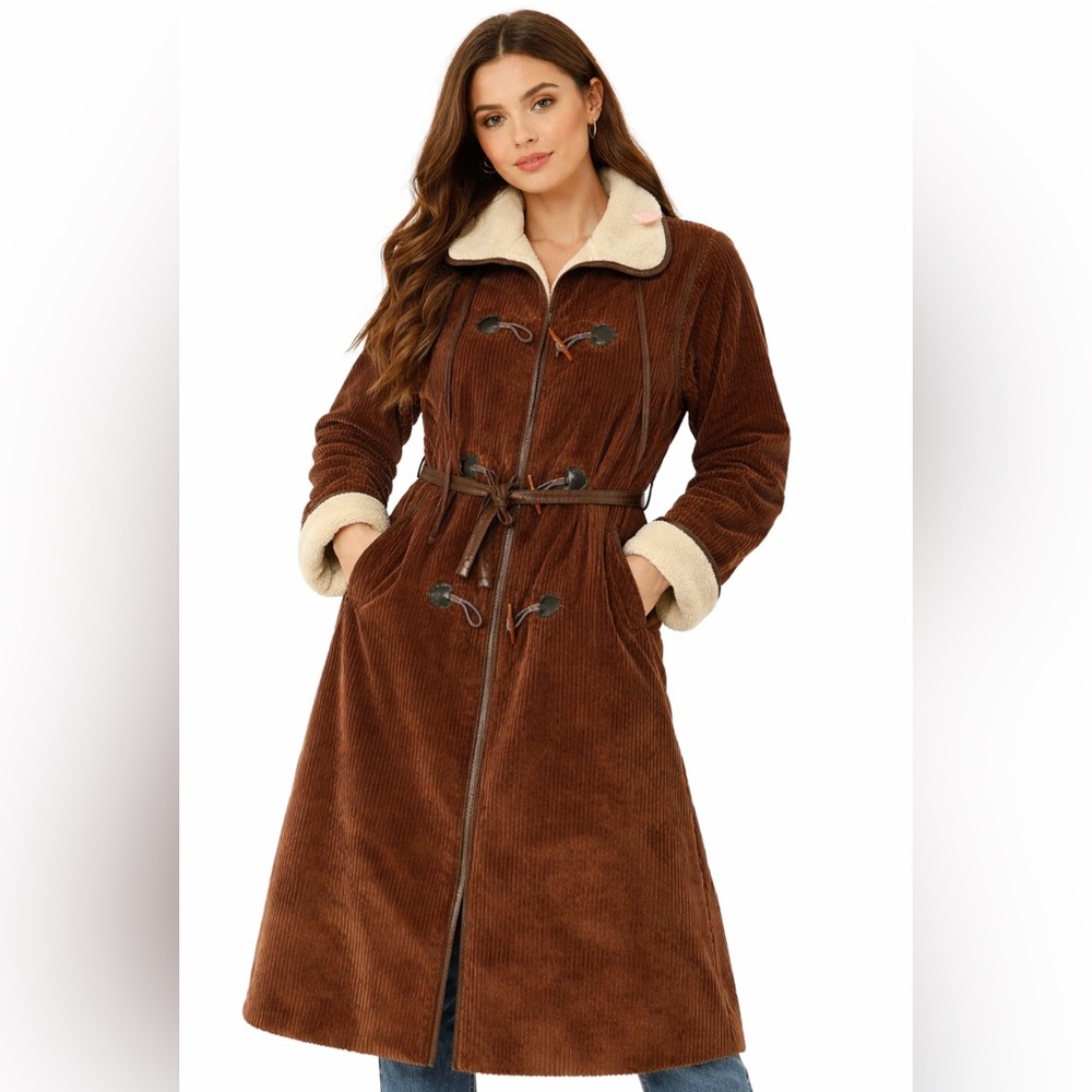 Rare Vintage Neiman Marcus Judy Scates Cheetah Sport Corduroy Sherpa Lined Coat